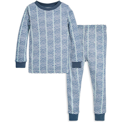 Burt's Bees Pijama de 2 Piezas para bebé, algodón orgánico - 18 Meses - Acuarela Chevron - 1