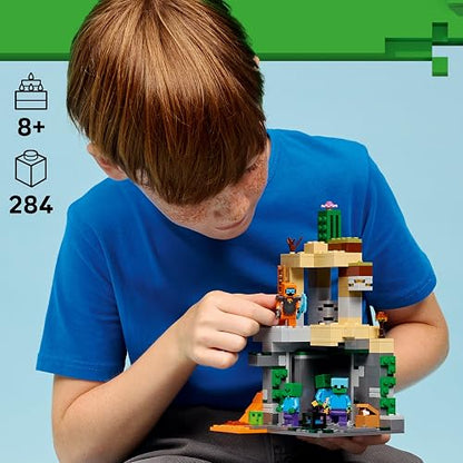 LEGO Minecraft El Calabozo de Zombies – Juguete de Construcción y Juego para Niños y Niñas Desde 8 Años – Set Minecraft con 3 Zombies, Figura de Guerrero y Accesorios – 21587