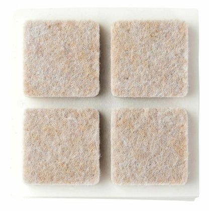Scotch Felt Pads, Felt Furniture Pads for Protecting Hardwood Floors, Square, Beige, 1 in. x 1 in, 16 Pads