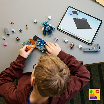 Lego Minecraft El Encuentro con el Guardia Producto Coleccionable Basado en el Videojuego, Juguete de Construcción Creativa, Decoración para Niños y Niñas de 7 Años o Más 21274