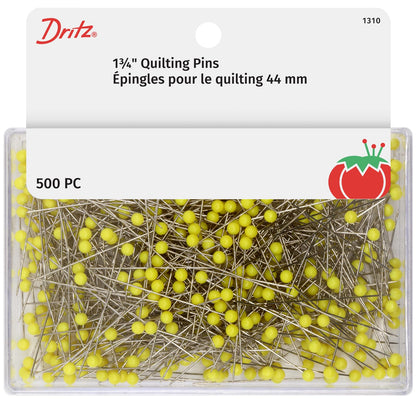 Dritz 1310 - Pasadores para acolchar, Amarillo, 1-3/4 Pulgadas (500 Unidades)