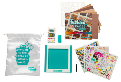 PlayMonster Fashion Faces Kit de Diseño de Moda | Artes y manualidades, niños de 6 años en adelante, incluye placas de frotamiento