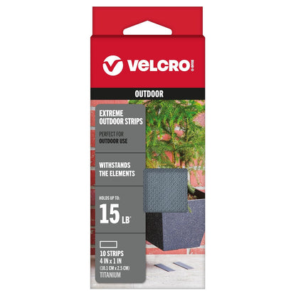 VELCRO Brand Extreme Cinta Industrial, 1 pulg x 3 m, Negro - Titanio - Titanium - 4in x 1in (10pk)