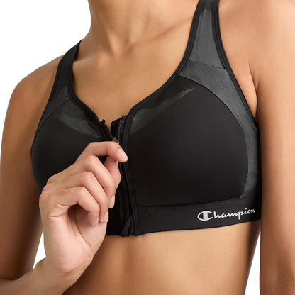 Champion Sports Bra, Motion Control Zip High-Impact Sports Bra, Wirefree Bra for Women Sujetador Deportivo Mujer