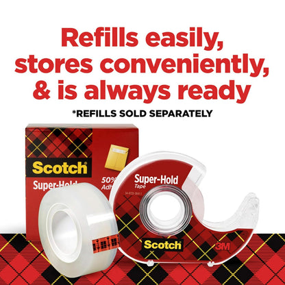 Scotch super-hold cinta adhesiva, 3/4"x 650", Paquete de 4 (4198)