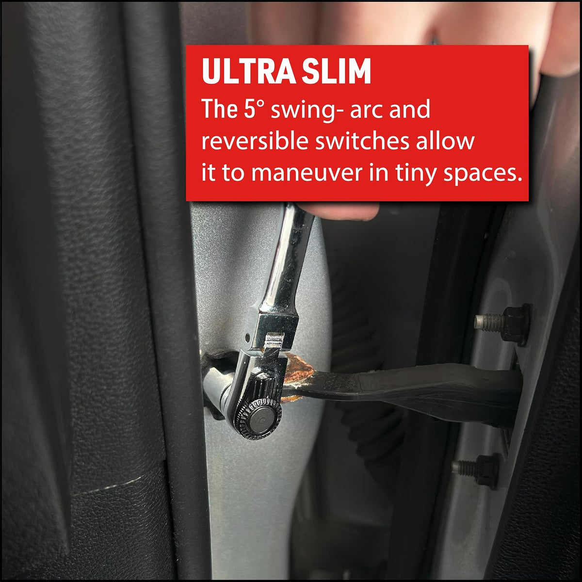 EZRED Llave de Carraca Doble Micro con Cuadrado de 1/4 in y Broca Magnética 4S04