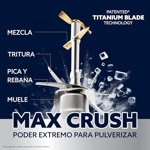 Oster Licuadora Profesional XTREMEMIX 1500 W, Vaso de Vidrio 2 L, iBlend | Tecnología Reversible, 3 Programas Automáticos: Smoothie, Triturar, Procesar, 3 Velocidades + Pulso, Gris, BLSTXPG-BW
