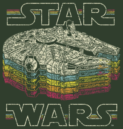 STAR WARS A New Hope Millennium Falcon Retro Rainbow CamisetaMujer