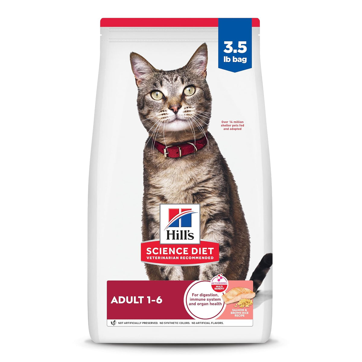 Hill's Science Diet Croquetas para Gato Adulto Sabor Salmón 1.5Kg | Croquetas Hill's para gato, salmón real, digestión saludable, sistema inmunológico fuerte, omega-6 y vitamina E