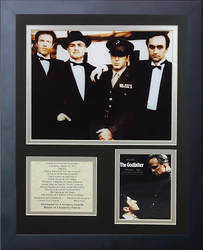 The Godfather Collectible | Collage de Fotos enmarcadas para decoración de Pared | Legends Never Die, 11 x 14 Pulgadas (16086U)