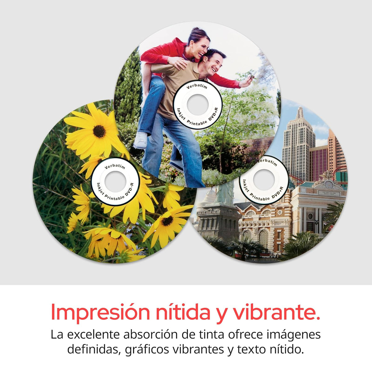 Verbatim DVD-r Media 16x 4.7gb 50-pkWhite Inkjet Printable Spindle 95137, 50 Discos, Blanco