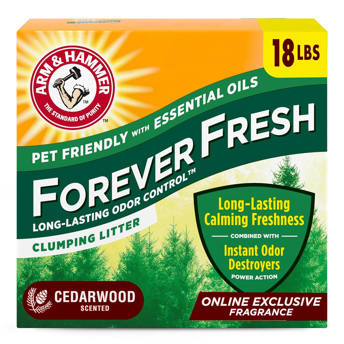 Arm & Hammer Forever Fresh Clumping - Arena para Gatos (Madera de Cedro)