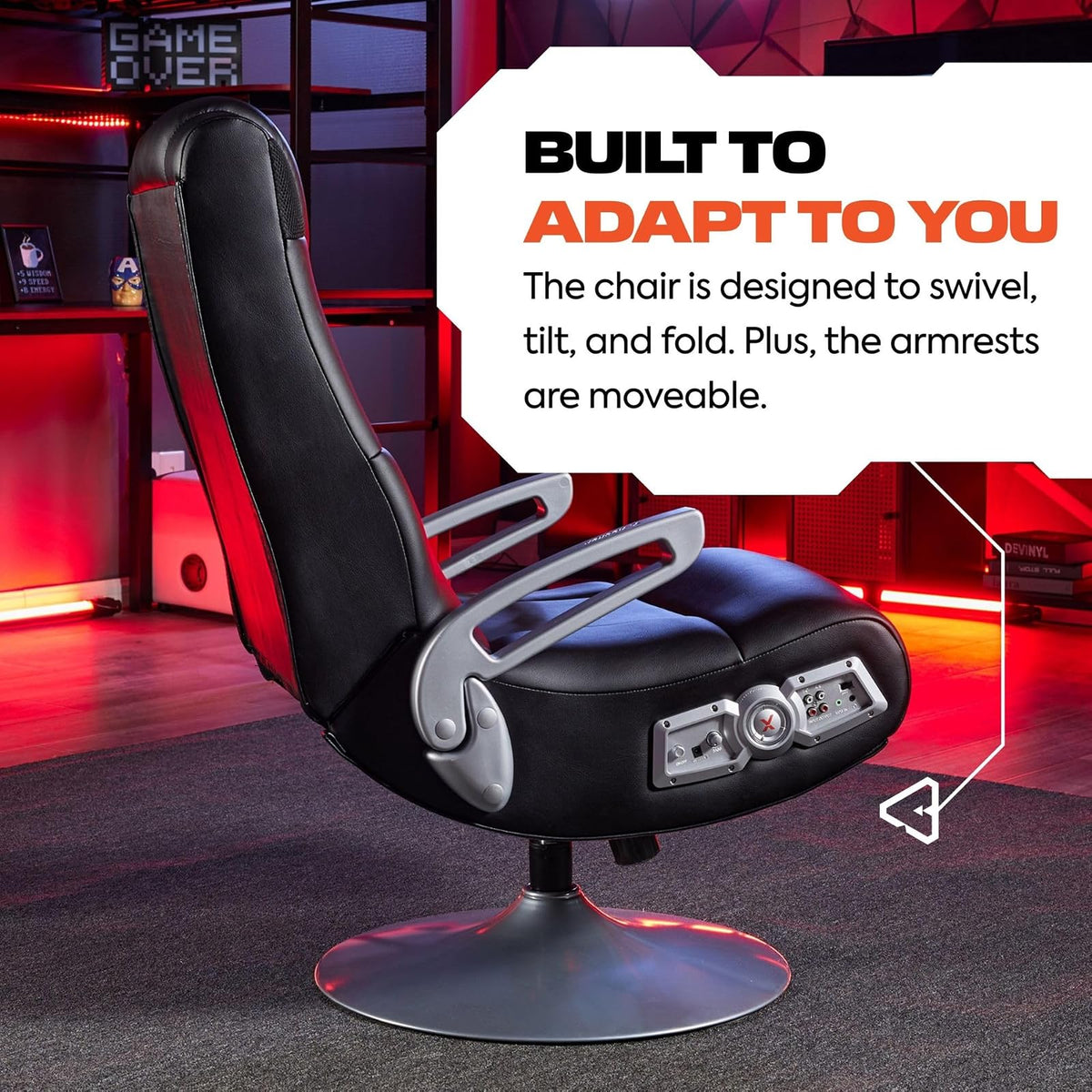 X Rocker SE Pro - Silla con Pedestal Bluetooth – Silla de Descanso para Videojuegos con Audio inmersivo con 2 Altavoces y subwoofer – Diseño ergonómico, Base de Silla giratoria y inclinable, Color