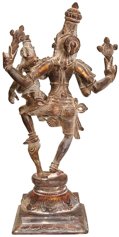 Exotic India Lord Narasimha con Diosa Lakshmi – Estatua de latón