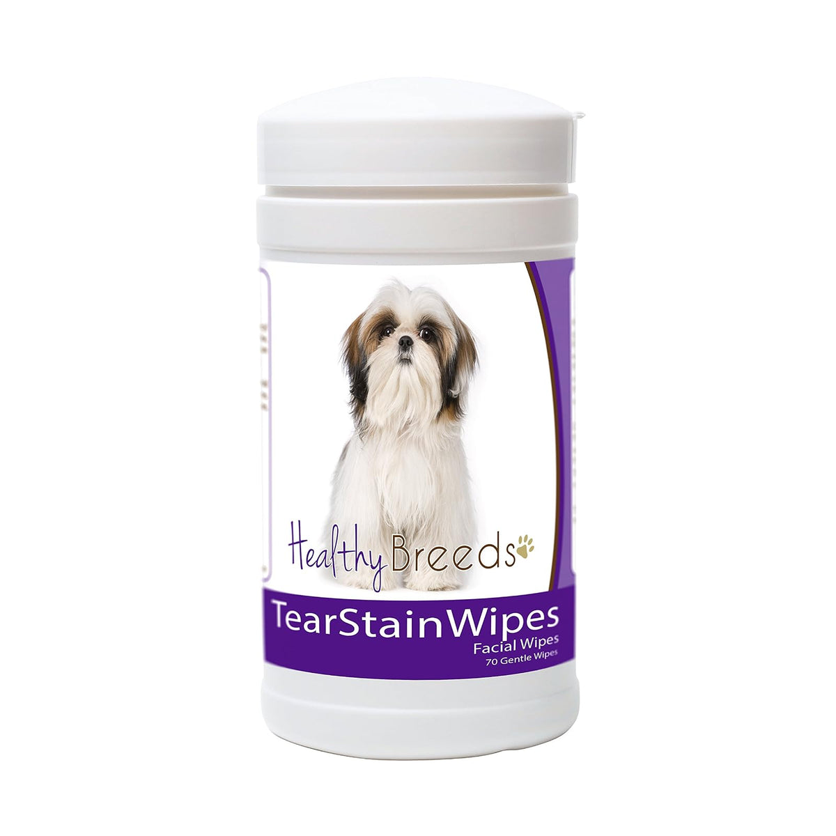 Healthy Breeds Toallitas quitamanchas de lágrimas para Perros Shih Tzu - Más de 100 Razas - Limpiador Facial de Ojos - 70 toallitas - Limpia Las Manchas de Corteza, moco, Saliva - Suave y sin FR
