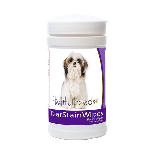 Healthy Breeds Toallitas quitamanchas de lágrimas para Perros Shih Tzu - Más de 100 Razas - Limpiador Facial de Ojos - 70 toallitas - Limpia Las Manchas de Corteza, moco, Saliva - Suave y sin FR