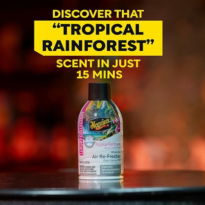 Meguiar's Car Air Refresher Nebulizador Antiolor, Aroma Tropical Rainforest, Rosa, 57 g G262602