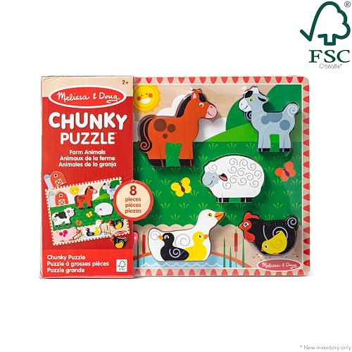 Melissa & Doug Rompecabezas Grande De Madera - Animales De Granja - Certificados FSC