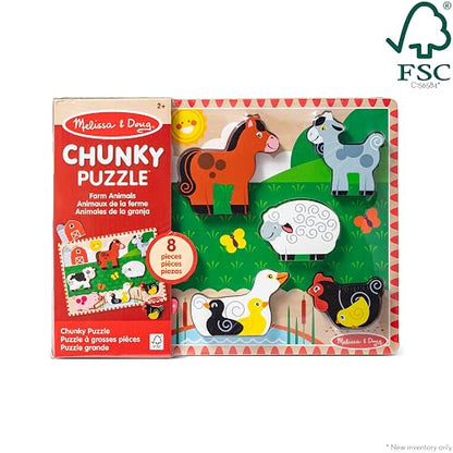 Melissa & Doug Rompecabezas Grande De Madera - Animales De Granja - Certificados FSC