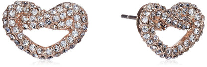 T Tahari Pendientes de corazón y corazón pavé de cristal