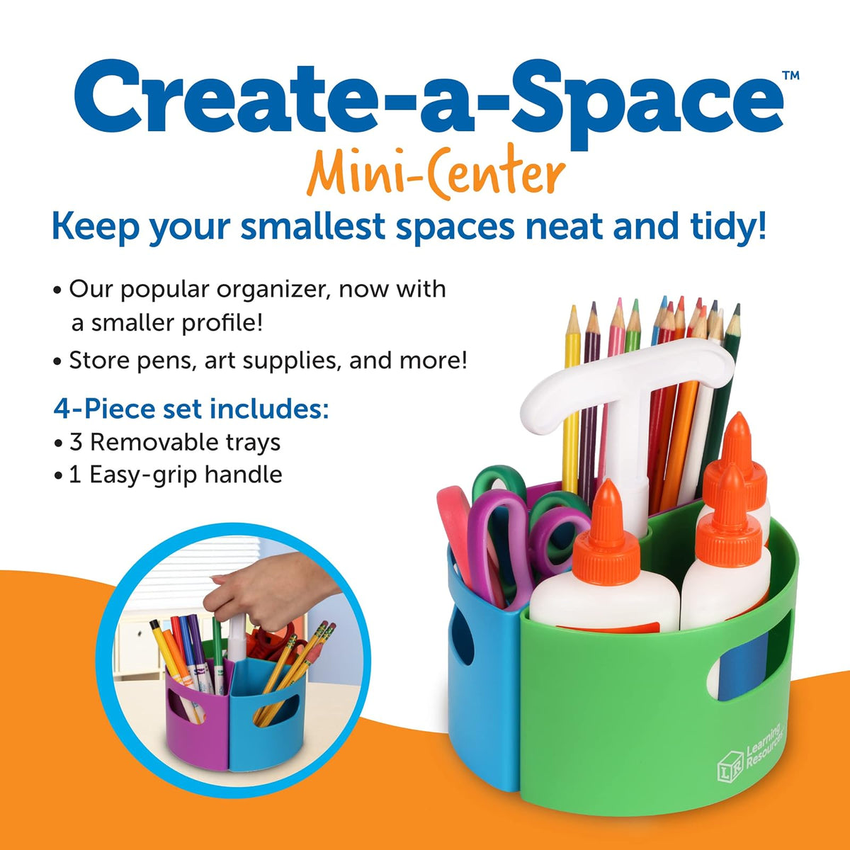 Learning Resources Create-a-Space - Juego de 3 mini centros de almacenamiento para aulas