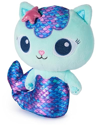 Gabby's Dollhouse, Fin-Tastic Mercat, Juguete de Peluche de Alta Calidad, 10 Pulgadas de Alto con Cola de Sirena en Movimiento, Juguetes para niños para niñas y niños a Partir de 3 años
