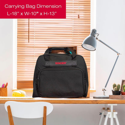 SINGER Bolso para máquina de coser, universal, Negro, 1 | Amplio interior acolchado, exterior de lona duradera, cierre de cierre rápido, bolsillo frontal grande, cómodo de llevar