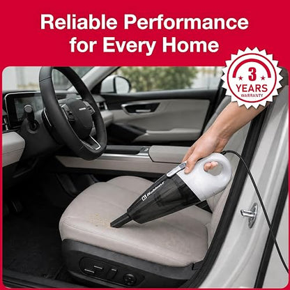 Koblenz Aspiradora de Mano para Auto con Manguera, 400W de Potencia, Manguera de 1m, 3 Accesorios, Aspiradora Portátil con Filtro Lavable, Cable de 3 Metros, Color Negro y Blanco HV-120 KG3 M