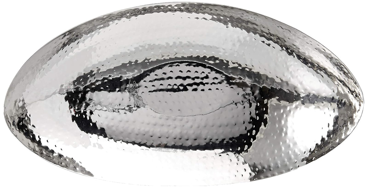 Elegance Hammered - Frutero ovalado de acero inoxidable de 14-1/2 x 8 pulgadas