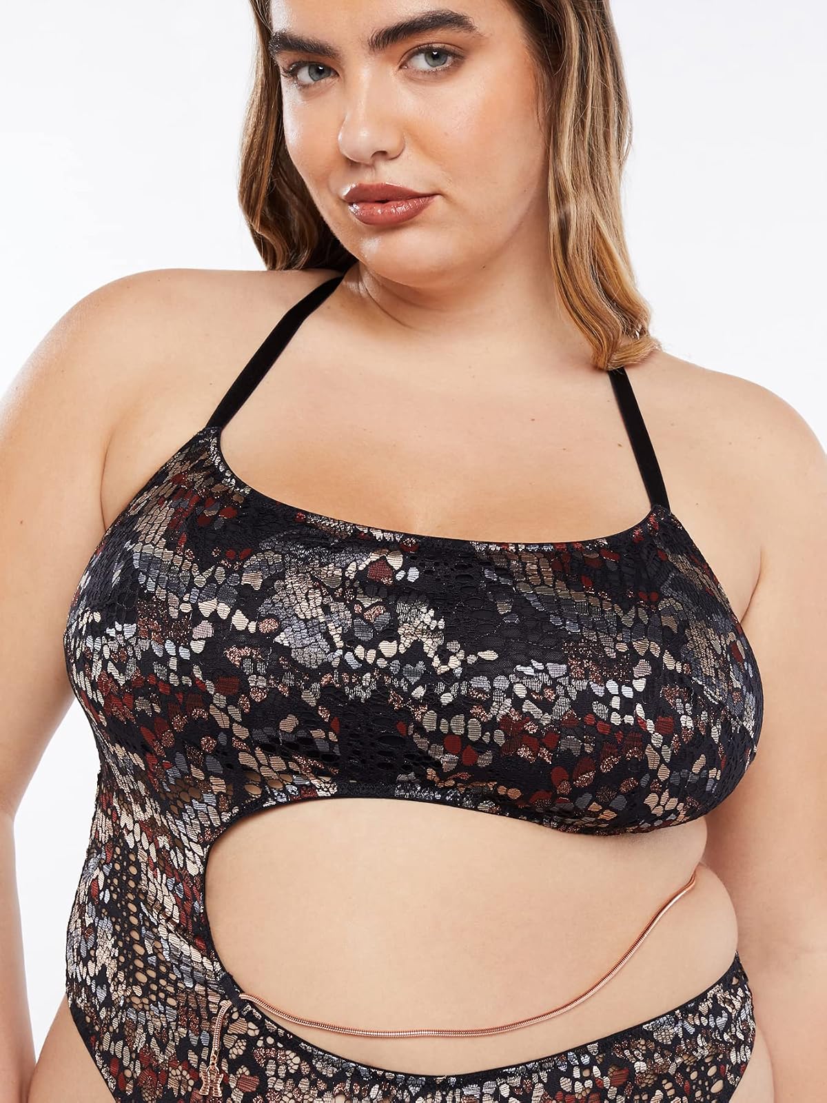 Savage X Fenty, Women's, Cold-Hearted Snake Lace Teddy