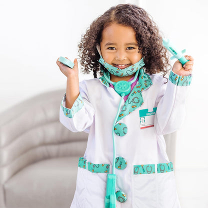 Melissa & Doug Disfraz de Médico para Juego Imaginativo, Juego de Simulación (8 Piezas, 3-6 Años)