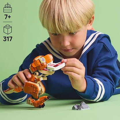 LEGO® Jurassic World Comelona Chica: T. Rex Juguete de construcción de Dinosaurios, Regalo para niños y niñas de 7 años o más, Criatura prehistórica para exhibir 76967