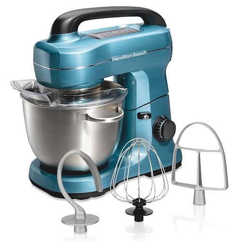 Hamilton Beach Batidora de Pedestal 7 Velocidades, 300 Watts, Tazón de Acero Inoxidable 3.78 L, Acción Planetaria, Incluye Accesorios, Cabezal Inclinable
