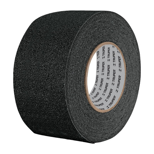 Truper CIA-25N, Cinta antiderrapante con abrasivo, rollo, 50 mm, negra