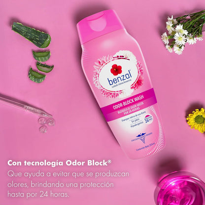 Benzal Jabón Íntimo Femenino, Odor Block, Protección 24h, 3 Pack 355ml