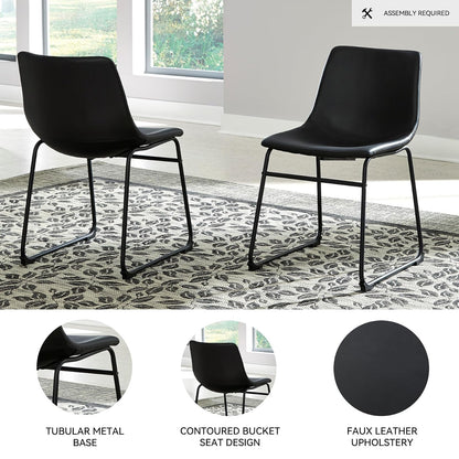 Signature Design by Ashley Centiar, Dining Chair, Black