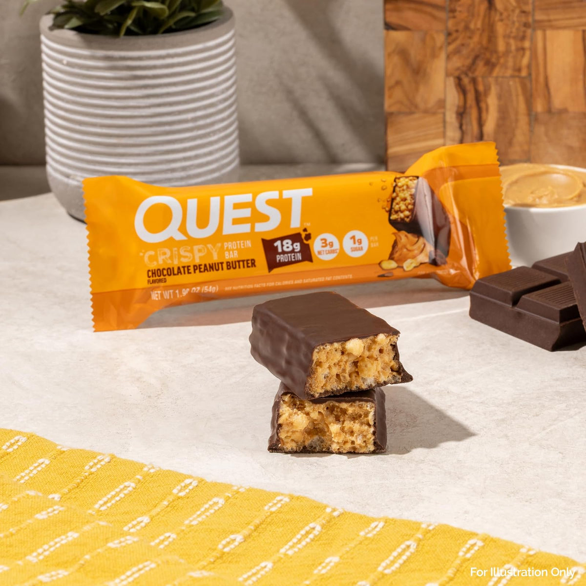 Quest Nutrition Quest Hero Crispy Barra De Proteína Sabor Chocolate Con Crema De Cacahuate - 12 Piezas, color, 12 count, pack of/paquete de
