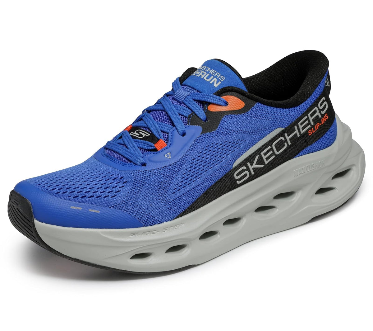Skechers Max Cushioning Glide Step Slip-Ins Zapatillas Hombre - 25.0 cm - Azul - Naranja