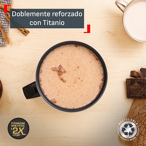 T-fal Lechero 14 cm Hard Titanium Plus con antiadherente y termo señal, C3823883
