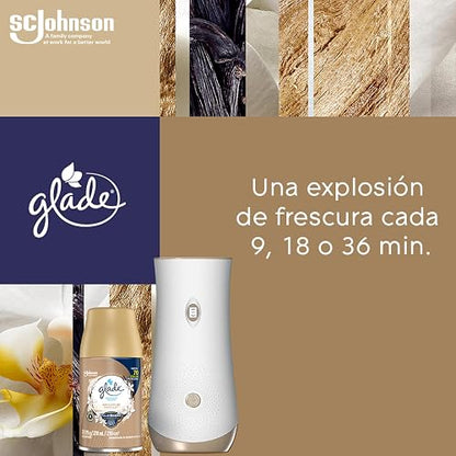 Glade Aromatizante para Hogar Automático 1 Aparato y 2 Repuestos Abrazos de Vainilla
