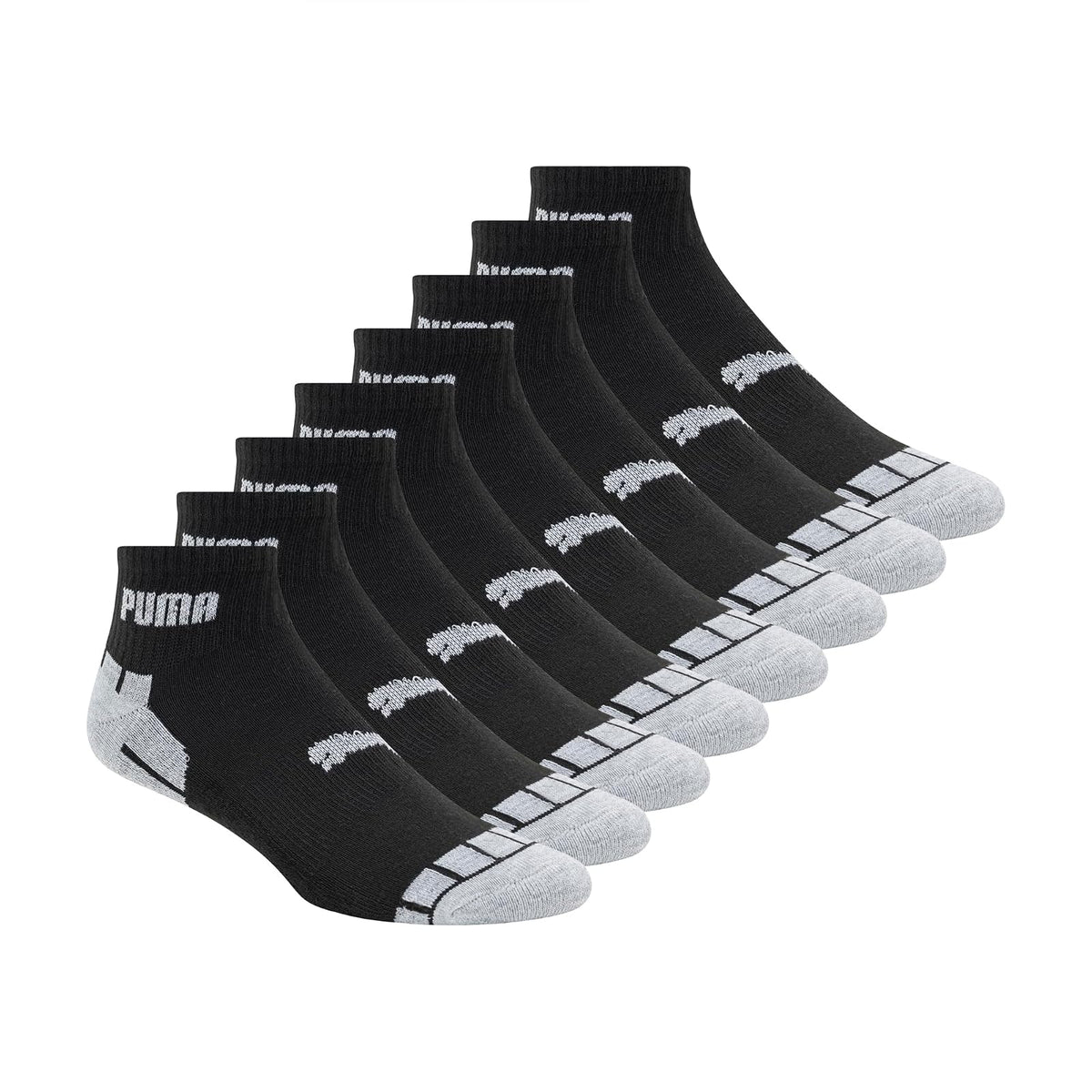 PUMA 8 Pack Athletic Cushioned Quarter Crew Socks Calcetines deportivos Hombre