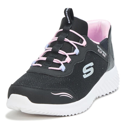 Skechers Bounder Slip-Ins Zapatos sin Cordones para Niña - 18.5 cm - Negro -