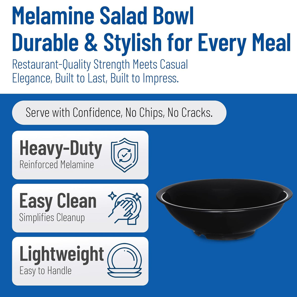 Carlisle FoodService Products 800B03 - Ensaladera de melamina, 26 onzas, color negro