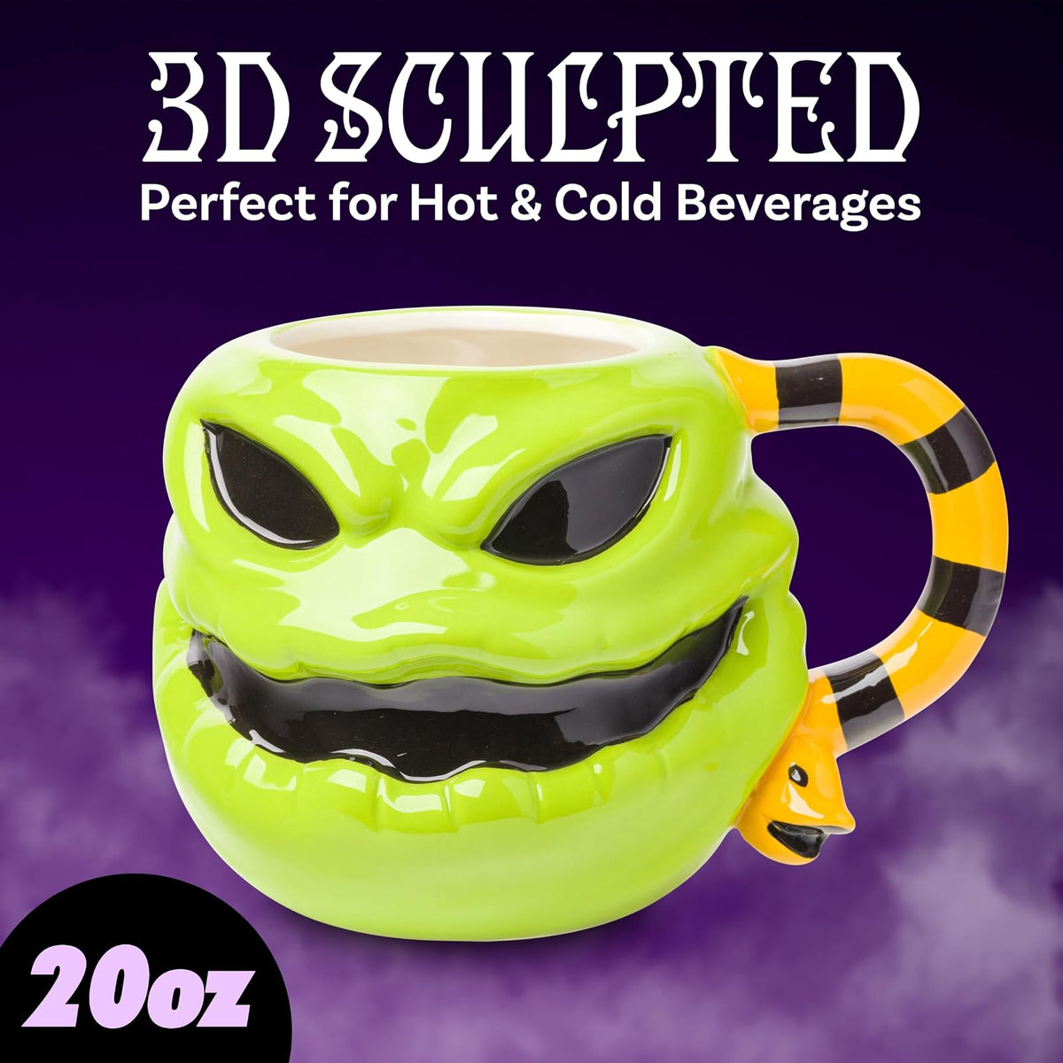 Silver Buffalo Disney Nightmare Before Christmas Oogie Boogie - Taza esculpida 3D de cerámica, 20 onzas
