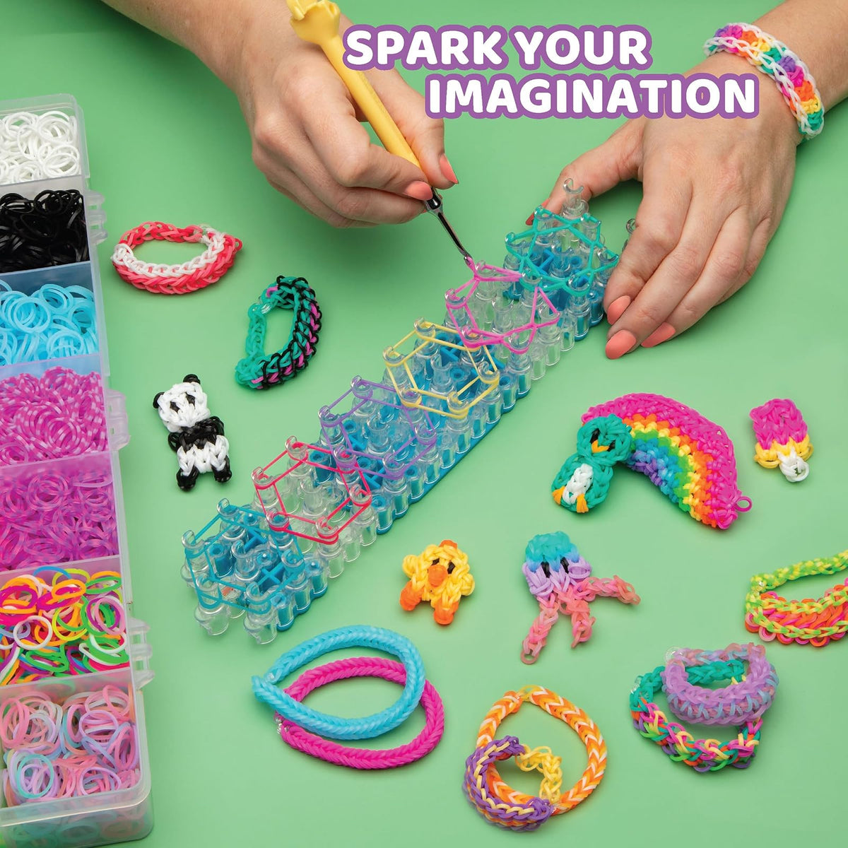 Rainbow Loom - Mega Combo Set de ligas de colores para hacer pulseras