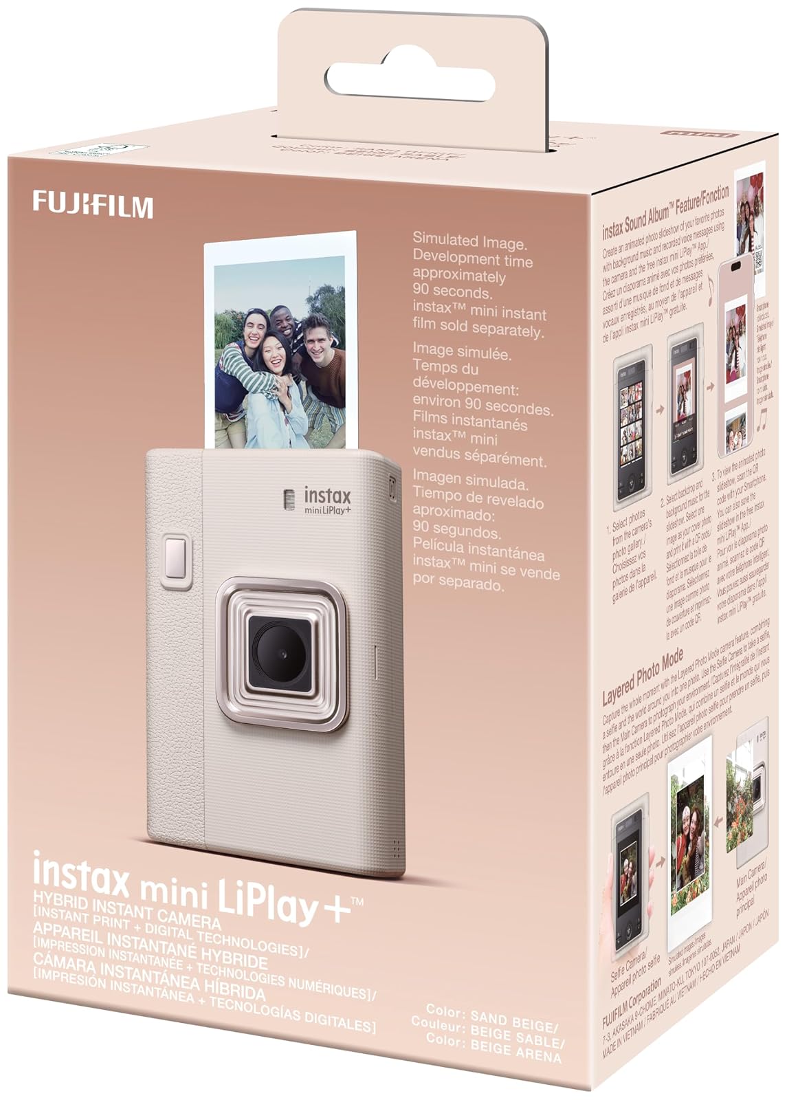 instax Cámara Fujifilm Mini LiPlay+ Beige