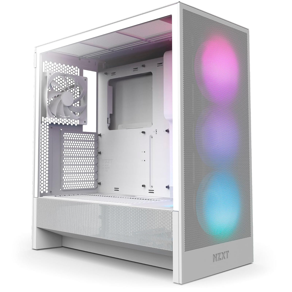 NZXT Gabinete H5 Flow ATX con Cristal Templado, USB Tipo-C - Ventiladores RGB - H5 Flow RGB 2024 - Blanco
