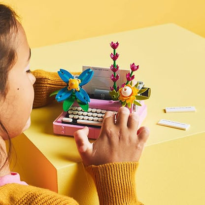 LEGO® Creator 3en1 Máquina de Escribir con Flores Juguete de construcción, transformable en un Keytar o una Maceta con bolígrafo y libreta, Idea de Regalo para niñas y niños de 8 años o más 31169