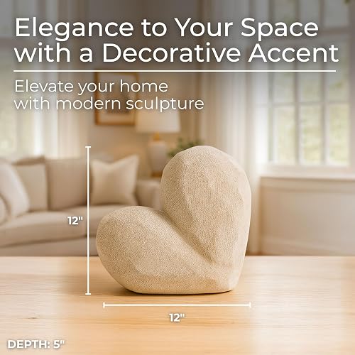 Sagebrook Home 13216-07 - Figura Decorativa (28 cm), diseño de corazón, Color Dorado