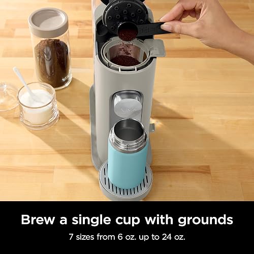 Ninja Cafetera Una Sola Reserva PB041ST | Compatibles con cápsulas K-Cup, depósito de 52 oz, 6 oz a 24 oz, diseño compacto